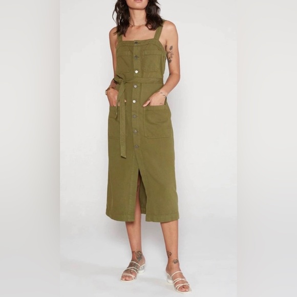 Etica Dresses & Skirts - ETICA Luisa Twill Button-Front Midi Dress (Size S)